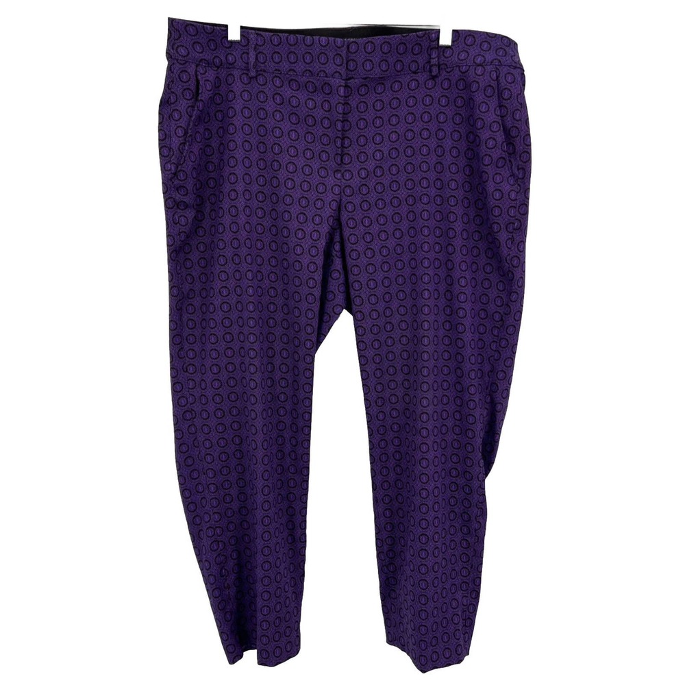 Lane Bryant Pants Womens Plus 18 Purple Black Circle Print Ashley Modern